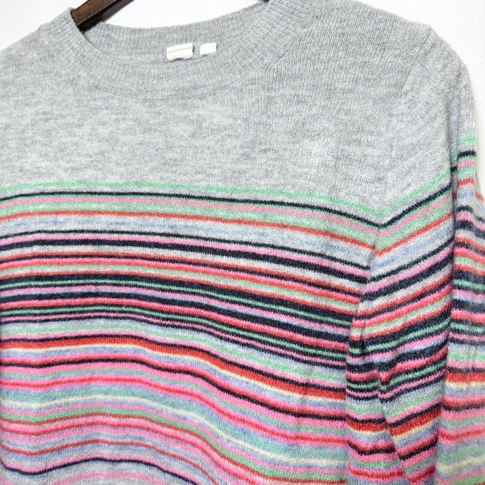 Gap Crazy Crew Sweater Tunic Womens XL Gray Multi Stripe Wool Blend 515524-00